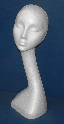 POLYSTYRENE FOAM MANNEQUIN DISPLAY HEAD MALE FEMALE SWAN UNISEX NECK - Picture 4 of 7