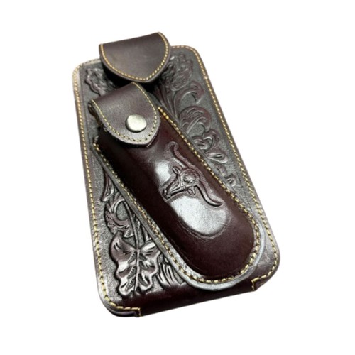 7" LONGHORN KNIFE POUCH BELT LOOP CLIP HOLSTER LEATHER WESTRN UNIVERSAL #EH12303 - Picture 34 of 38
