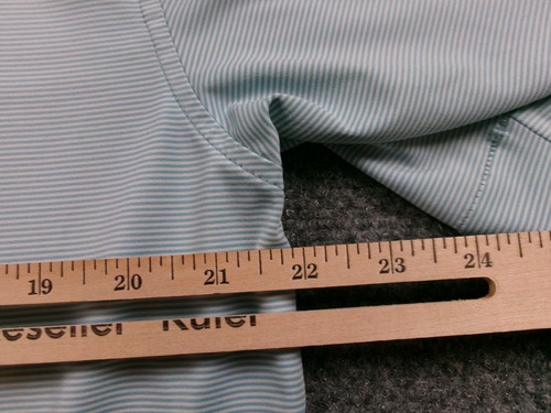 Camisa polo de golf Peter Millar para hombre mediana comodidad de verano azul a rayas rendimiento - Imagen 15 de 17