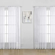 Taylor & Moxie Sheer Window Curtains Cosmo, 4-Pack Size 52 x 84 in (Each Panel)