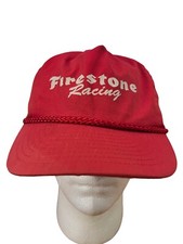 Vintage Firestone Racing Snapback Rope Trucker Hat Red Adjustable