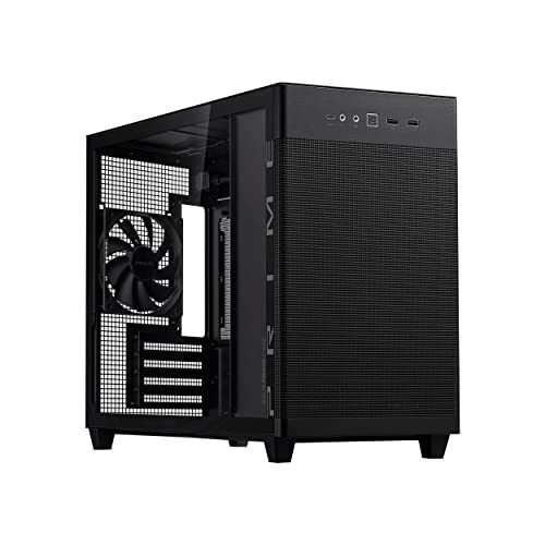 Корпус ASUS Prime AP201 microATX из закаленного стекла черного цвета - Сетчатые панели с квазифильтрами - 14890₽