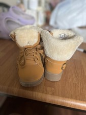 Olivia Miller Tan Little Girls Boots Size 12 With Fur Inside