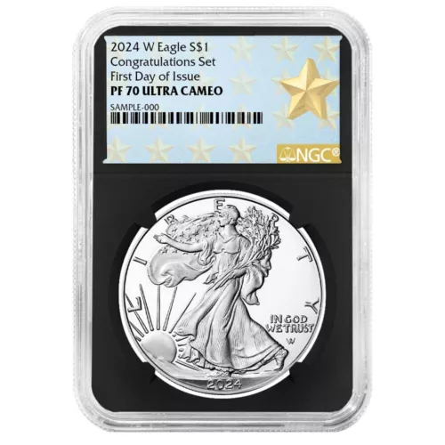 2024-W Proof $1 American Silver Eagle Congratulations Set NGC PF70UC FDI West...