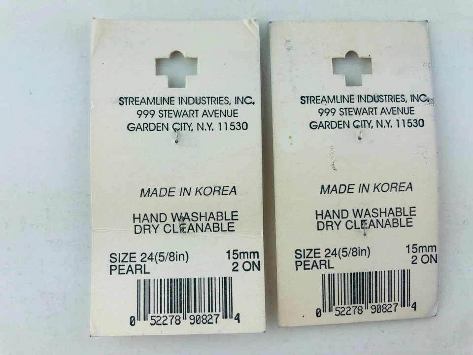 Vintage Streamline Genuine Pearl Buttons 5/8" Beige Made in Korea K827 - Image 4 of 4