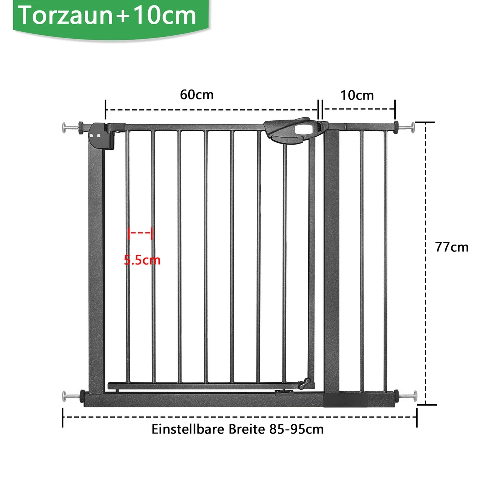 85-95cm Treppenschutzgitter Treppengitter Türgitter Absperrgitter ohne Bohren - Bild 2 von 4