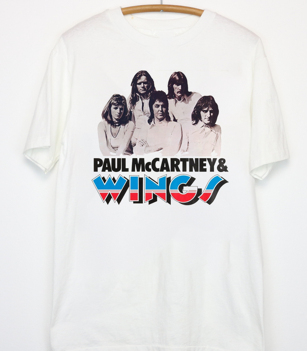 Paul McCartney Wings Band white T-shirt Unisex All sizes S to 5Xl