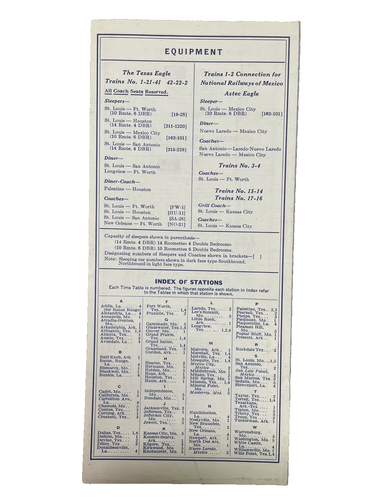 1968 Missouri Pacific Lines Time Table Schedule Midwest SouthWest Texas Eagle - Picture 2 of 3