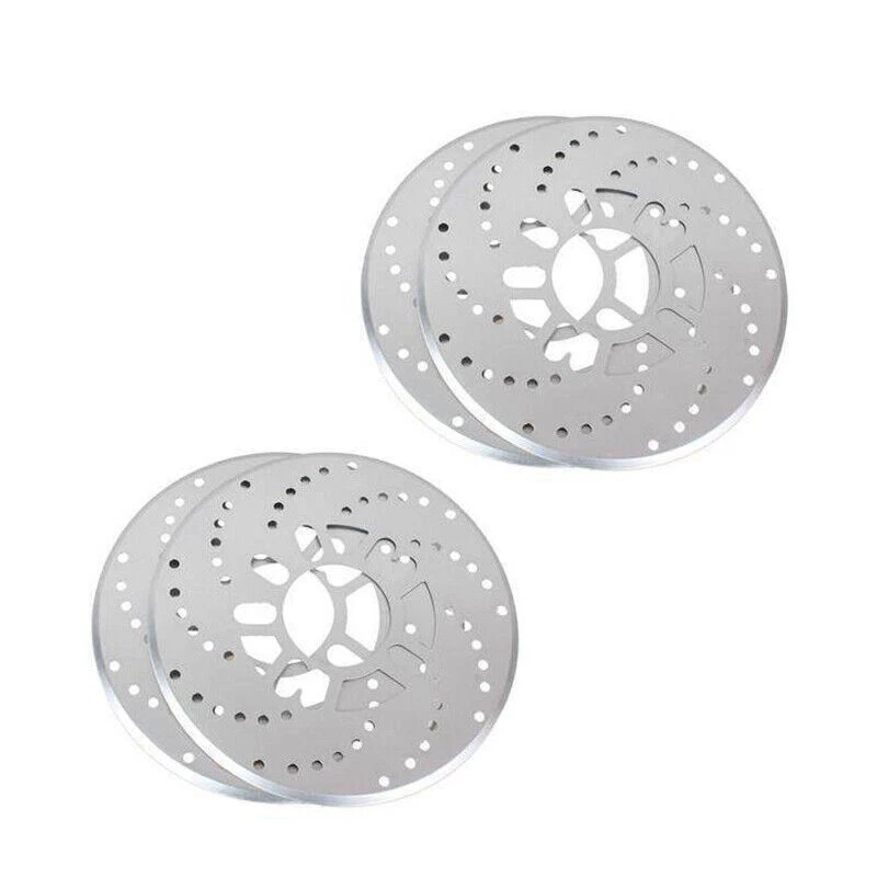 Cubierta de rotor de freno de disco de coche perforado en cruz de aluminio tono plateado rueda de 14"/más grande Foto 2 de 4