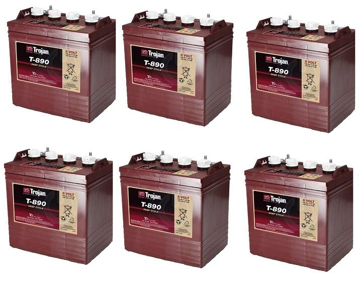 Trojan Motive T-890 8V 190Ah Flooded Lead Acid GC8 Deep Cycle