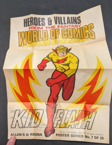 RARE NZ Heroes & Villains Allens & Regina Fantasy  Kid Flash #7 Poster Mint - Picture 1 of 5