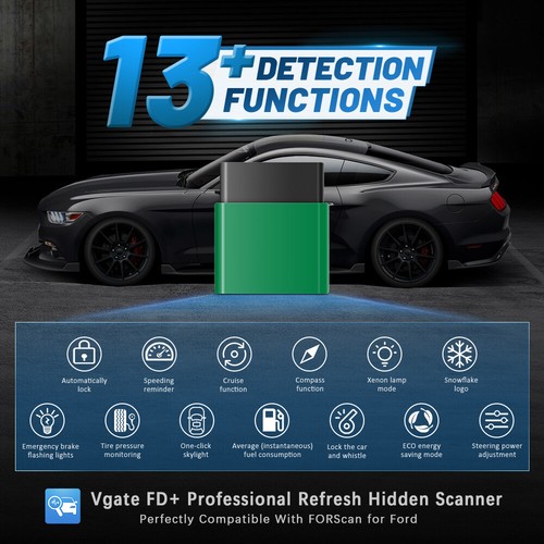 Vgate vLinker FD+ Car Diagnostic Tool OBD2 Scanner ELM327 FORScan For Ford iOS - Picture 7 of 9