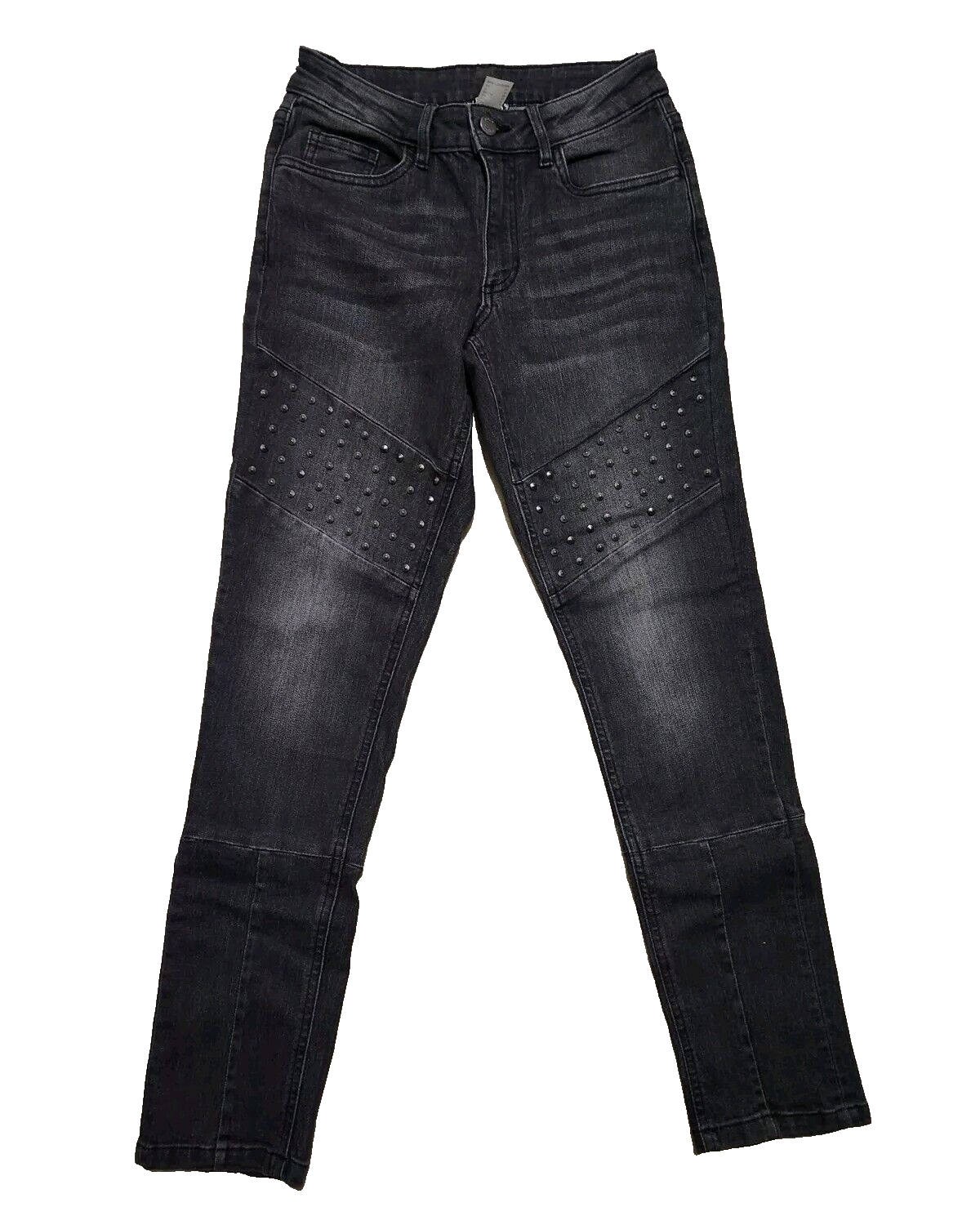 Venus Womens Skinny Jeans Size 4 Black Studded Detail Like New-image