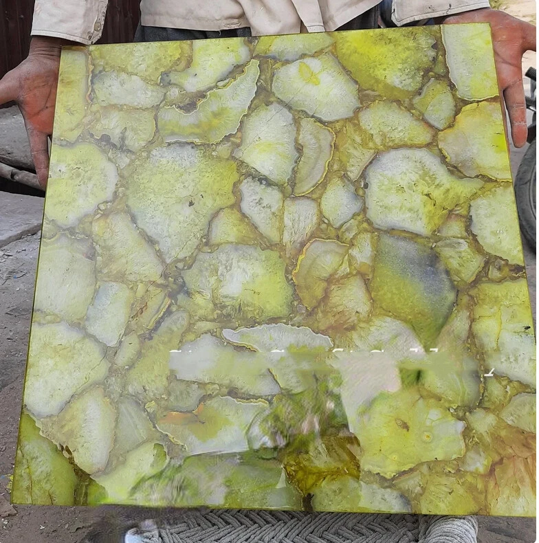 12" Marble Table Top Coffee center corner Inlay agate Decor home antique k256 - Image 2 of 3