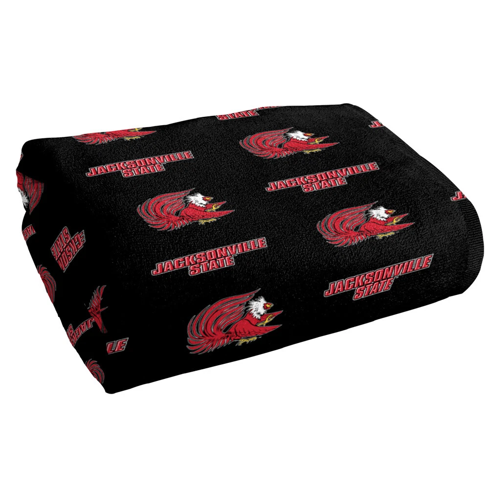 Jacksonville State University Beach Towel/Bath Towel, 30"x60" Logo Pattern