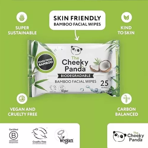 The Cheeky Panda Bamboo Facial Make Up Remover Wipes