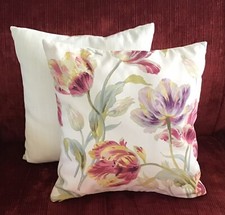 Laura Ashley 16x16in Reversible Cushion Cover In Gosford Cranberry