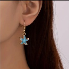  Mini Starfish Stud Earrings Blue Starfish Jewellery Gift Very Pretty 