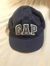 GAP Baby Toddler Boys Size S /M Logo Knit Navy Cotton Baseball Cap Hat, New