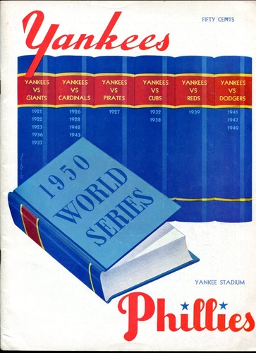 1950 World Series Program Pair (2) New York Yankees Phillies Joe DiMaggio