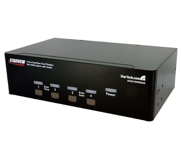 SV431DD2DUA Startech 4 Port Dual DVI USB KVM Switch with Audio & USB 2.0 Hub