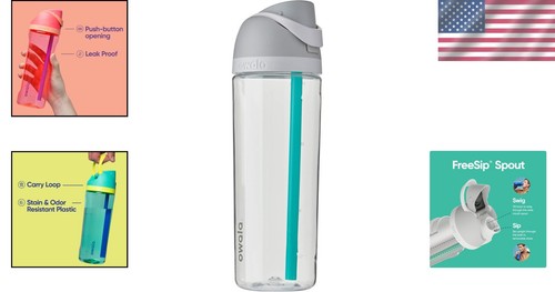25 Oz Clear Tritan Plastic Water Bottle with Straw, BPA-Free, Travel Friendly - Picture 2 of 8