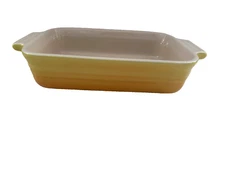 Le Creuset Rectangular Baking Dish Baker Stoneware Ceramic Yellow 7 1/4" x 5"