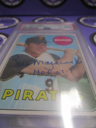 Bill Mazeroski Autographed Signed 1969 Topps Card #335 HOF 01 PSA Slab #84754391 - Picture 8 of 9