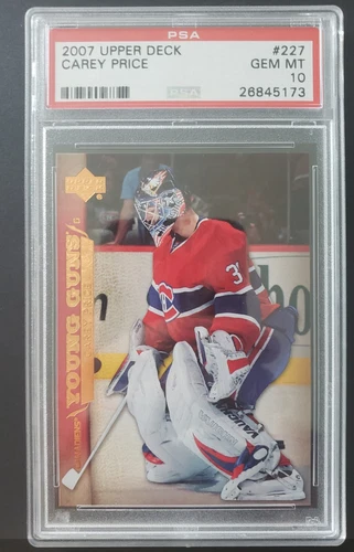 2007 CAREY  PRICE Upper Deck Young Guns # 227 RC PSA 10 GEM MINT
