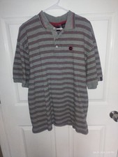 Vintage Mecca Polo Shirt Mens XL Striped Short Sleeve Hip Hop Y2K 90s Cotton