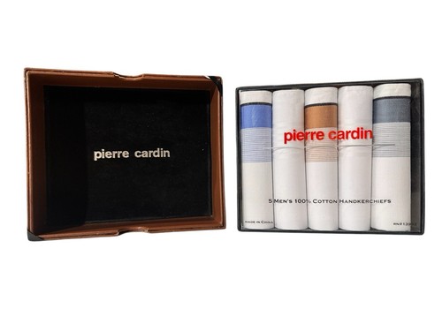 Brandneu Pierre Cardin 100 % Baumwolle Taschentücher 5 Taschentücher - Bild 1 von 3