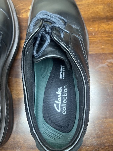 Clark Men Shoes Black Leather (wide) Sz 11 M Burchill Derby…… Extreme Comfort - Picture 8 of 14