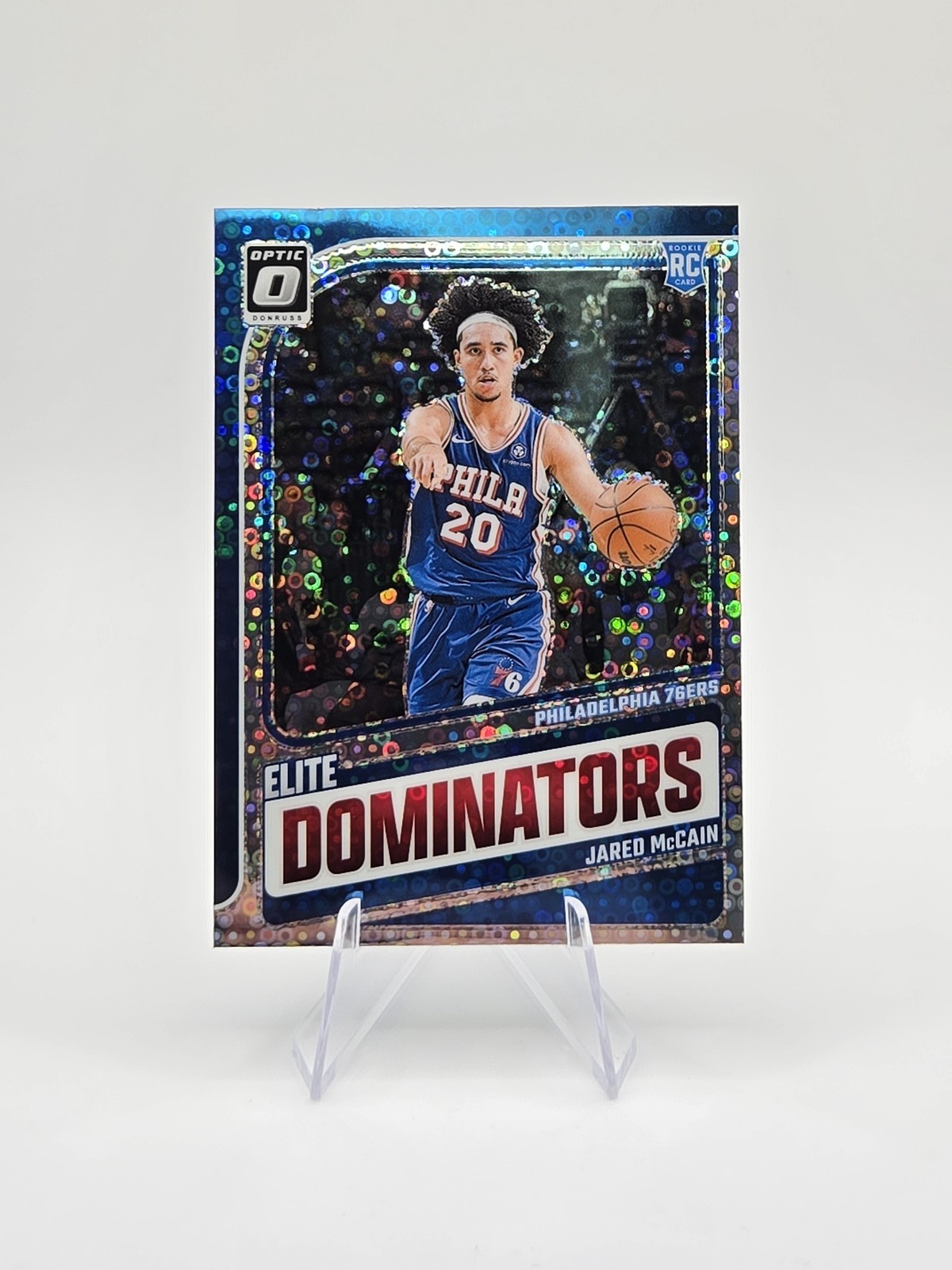 Jared McCain 2024-25 Donruss Optic RC Elite Dominators Fast Break Holo SP #17