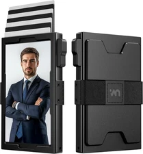 Slim Card Holder Wallet for Men, RFID Blocking Minimalist with Black 