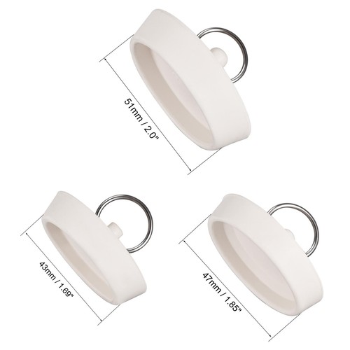 Abflussstopfen, 3 Größen Gummi Waschbeckenstopfen Stopfen 43mm/47mm/51mm 1Set (6 Stück) - Bild 3 von 5