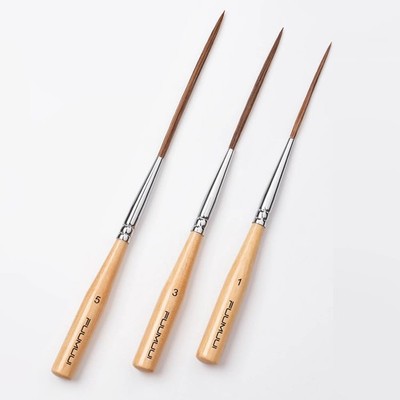 3 PCS Long Liner Brushes Artist Grade Ox Ear Hair Detail Paint Brush Set
