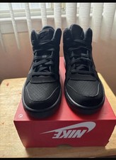 Size: 5Y Big Kids-Nike Kids Court Borough Mid Sneaker, Black/Black/Black,