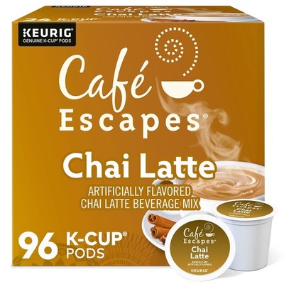 Cafe Escapes Chai Latte Keurig Single-Serve K-Cup Pods, 96 Count
