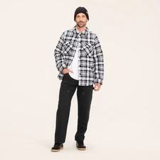 Men's Plaid Shacket - Woolrich Black/White L
