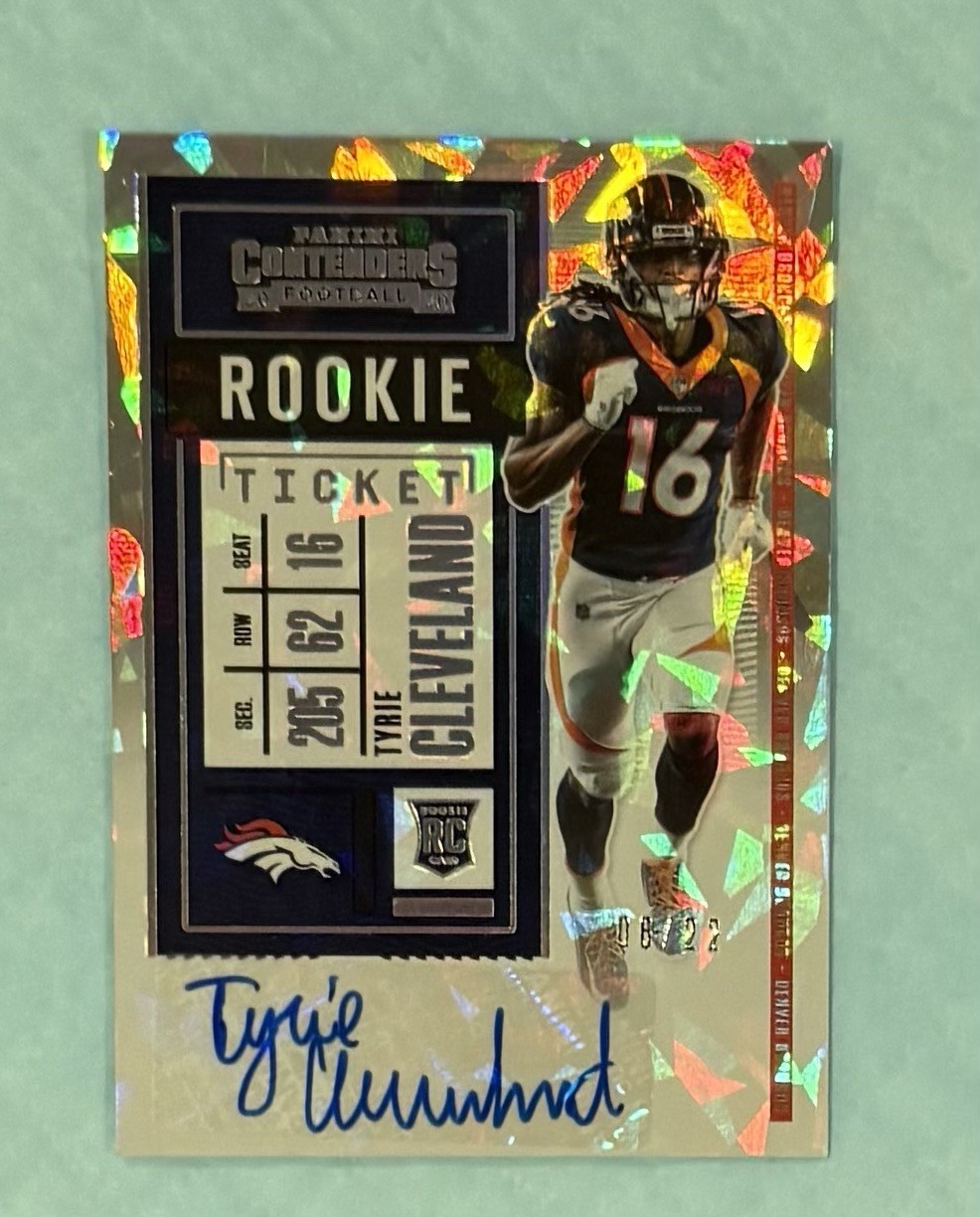 Tyrie Cleveland Panini Contenders #221 Autograph Cracked Ice