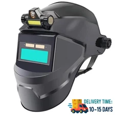 Solar Powered Auto Darkening Welding Helmet - Large View, True Color, High Temp