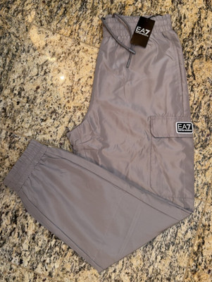 EMPORIO ARMANI $145 Men's EA7 Logo Joggers Sizes S, M, L Gray AUTHENTIC NEW