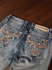 Rock Revival Betty Size 26 Bootcut Medium Wash Womens Blue Denim Jeans  NICE 