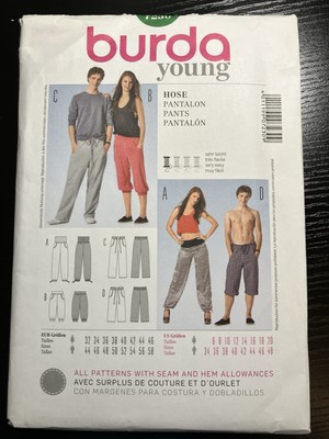Burda Young Pattern 7230 Easy Sweatpants Workout & Leisure Sizes 6-20 UNCUT