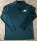 Philadelphia Eagles NFL Performance 1/4 Zip Pullover Shirt Mens Large Green