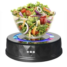 Motorized Turntable, 360 Degree Rotating Display Stand, Crystal Stand with LE...