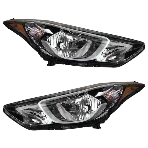 For 2014 2015 2016 Hyundai Elantra Headlight Assembly Left Right Pair w/ Bulbs