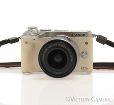Canon EOS M6 Chrome 24.2MP Mirrorless Digital Camera w/ 15-45mm Lens GOOD 