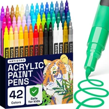 ARTISTRO 42 Acrylic Paint Pens, Art Set Acrylic Markers for Textile, Canvas, ...