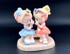 Precious Moments Best Friends Sharing Secrets Girls on Bench Figurine